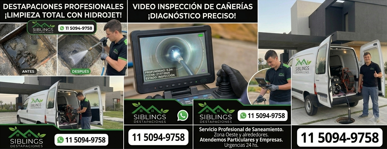 Destapaciones Profesionales, Hidrojet y Videoinspección - Destapaciones Siblings